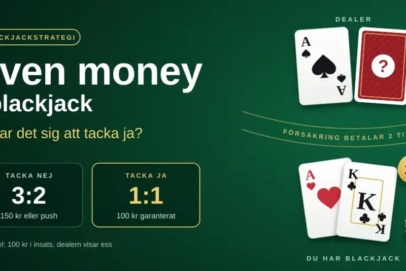 Even money strategi i blackjack – lönar det sig att tacka ja?