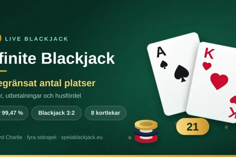 Infinite Blackjack: obegränsat antal platser, regler och sidospel
